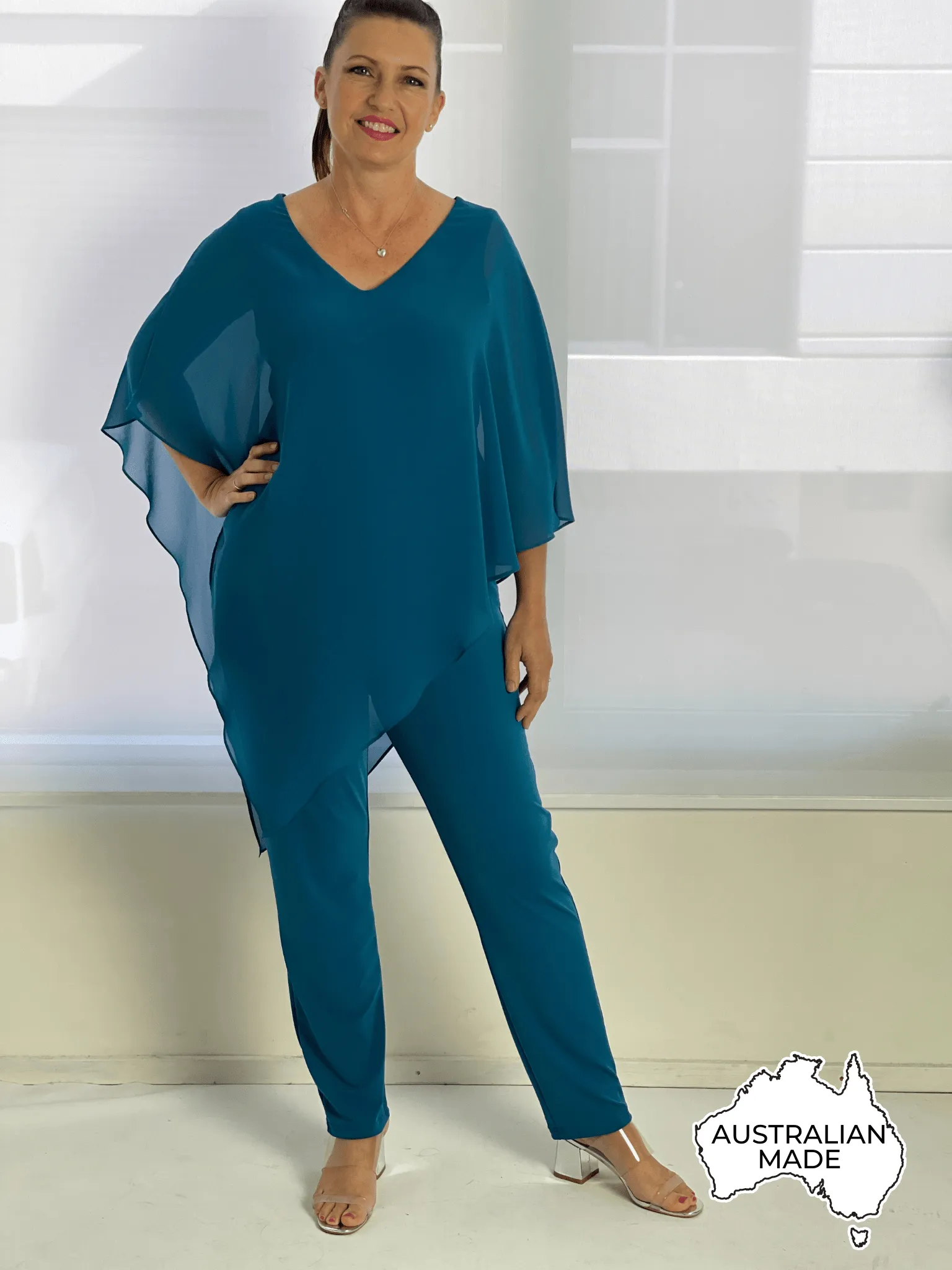 Juno Teal Jersey Pants