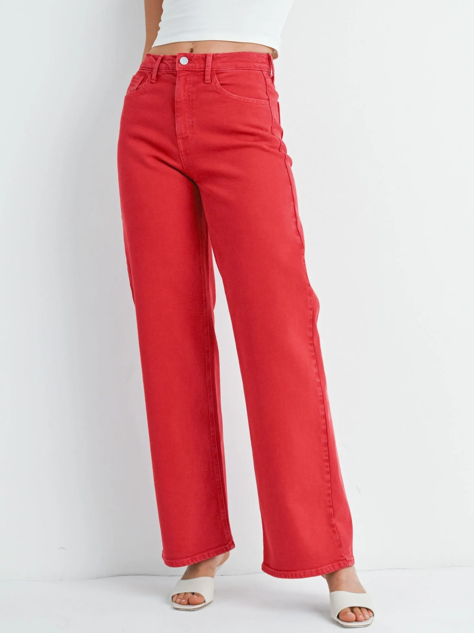 Just Black Vintage Red Relaxed Wide Leg