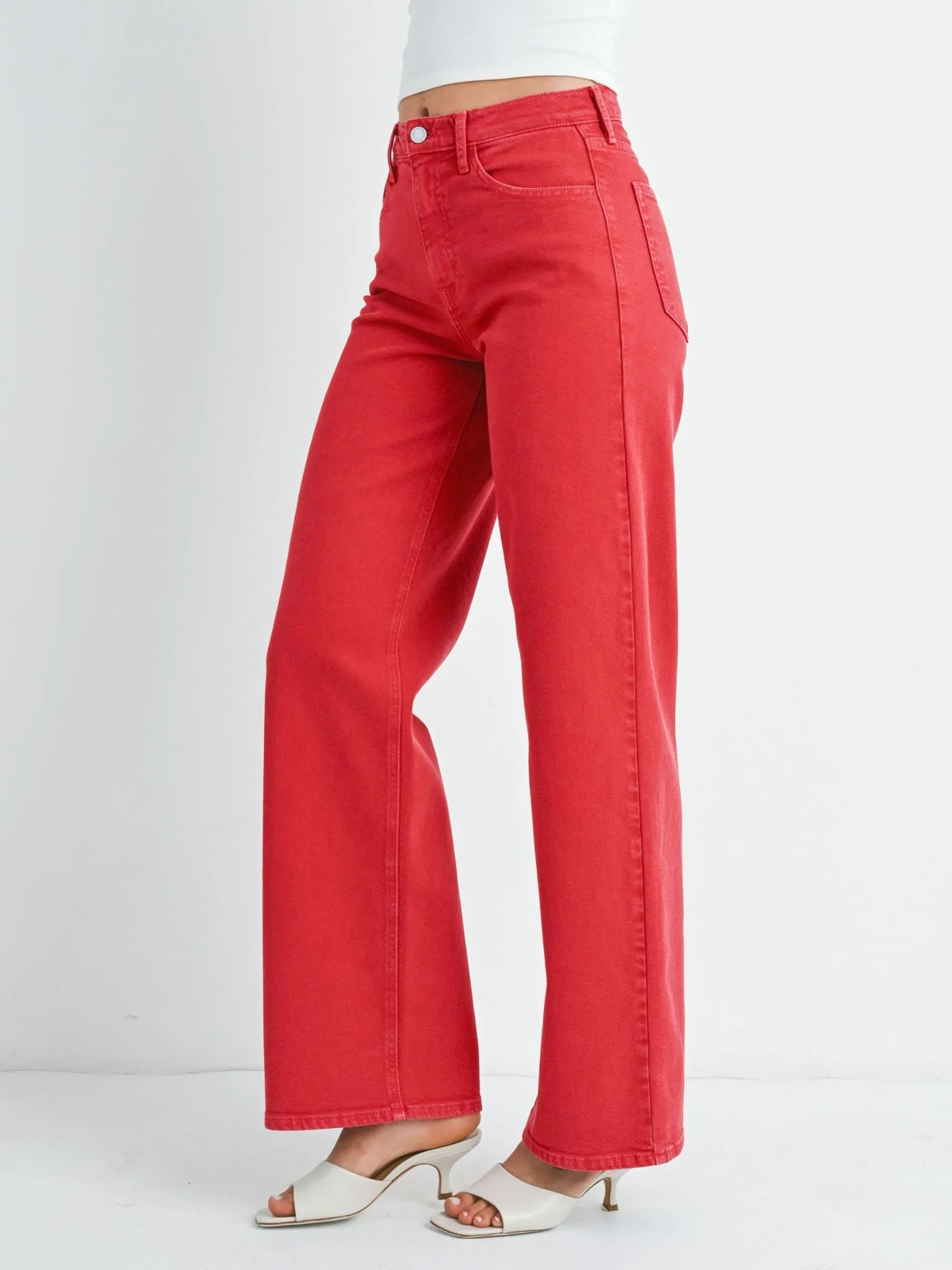 Just Black Vintage Red Relaxed Wide Leg
