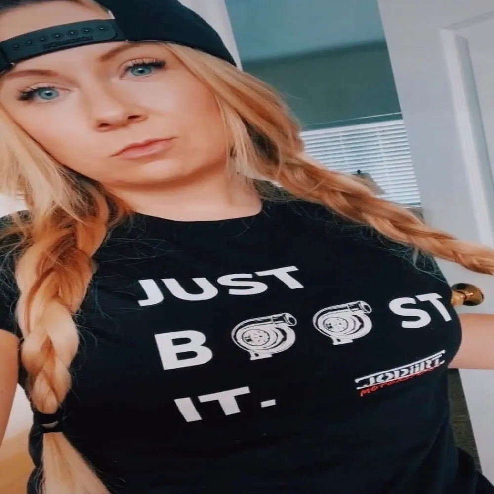 Just Boost It Unisex Black Tee