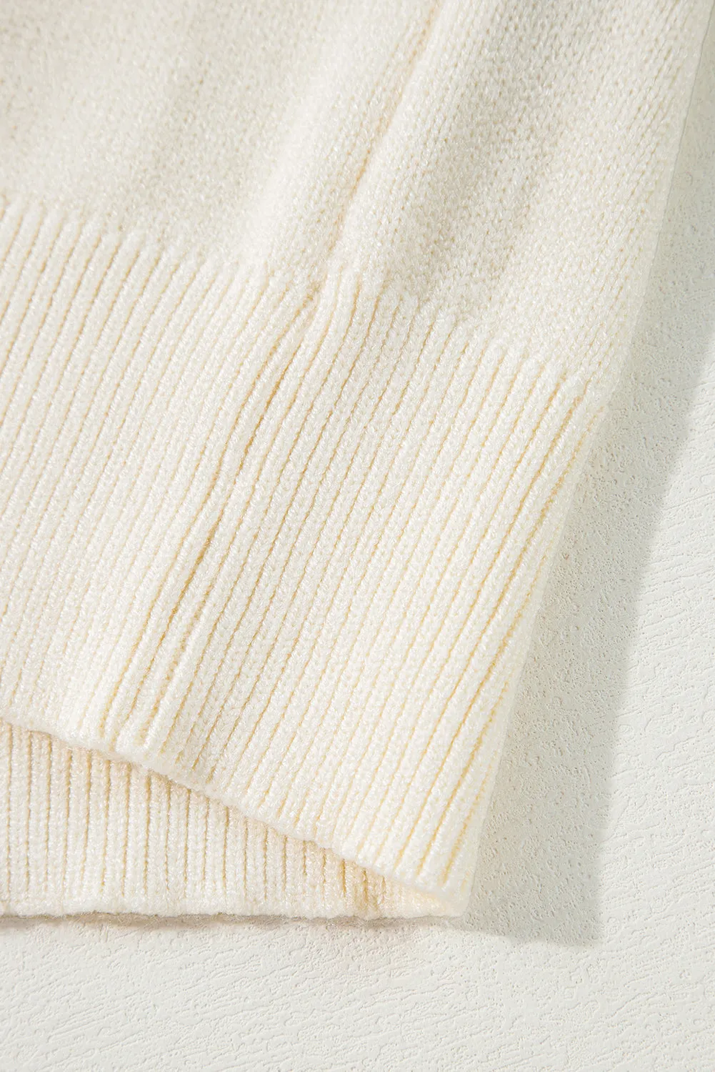 KaleaBoutique Boo Knitted Pattern Ribbed Edge Drop Shoulder Sweater