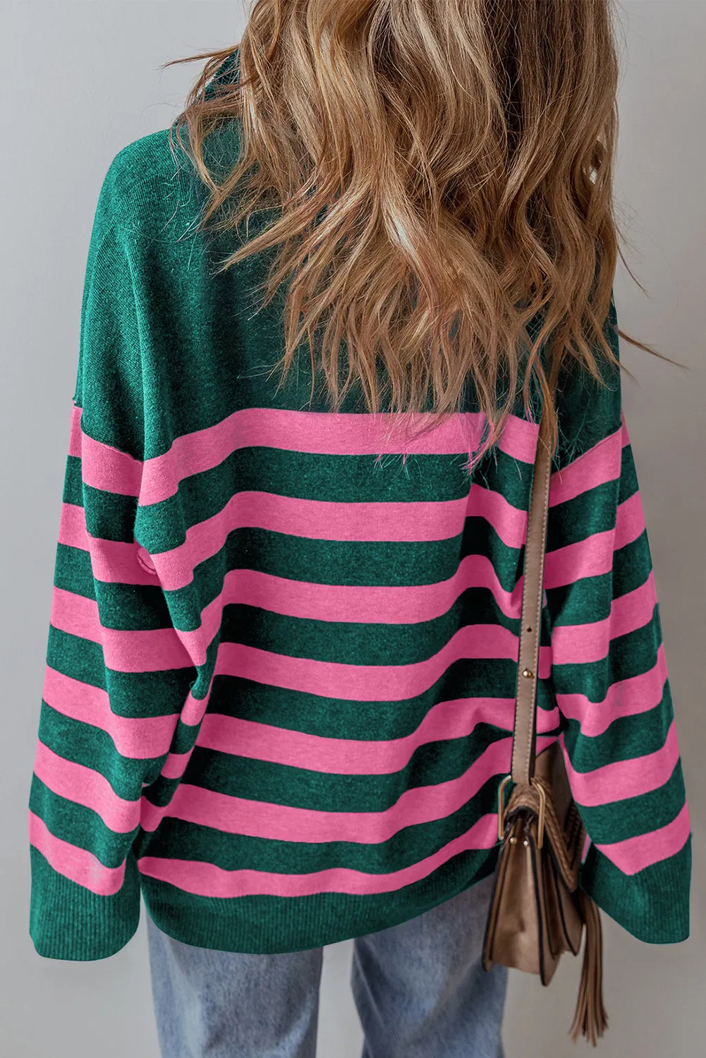 KaleaBoutique Collared Quarter Zipper Oversized Sweater