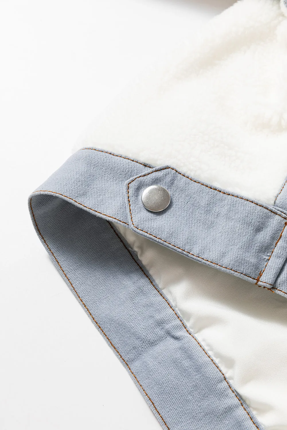 KaleaBoutique Contrast Trim Buttoned Sherpa Jacket