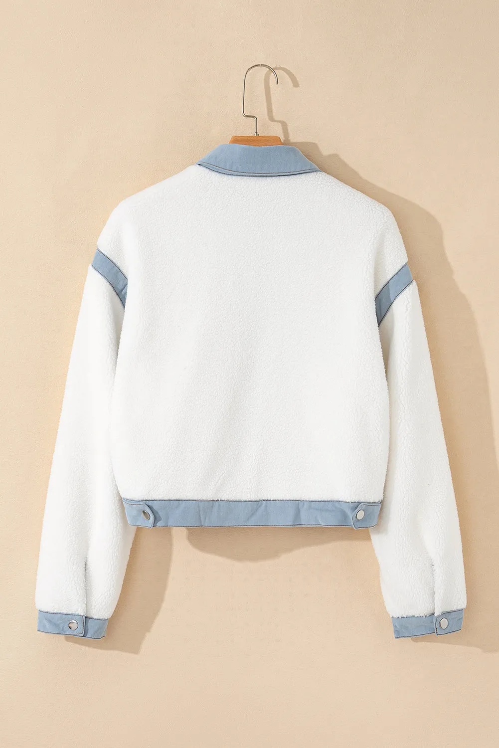 KaleaBoutique Contrast Trim Buttoned Sherpa Jacket