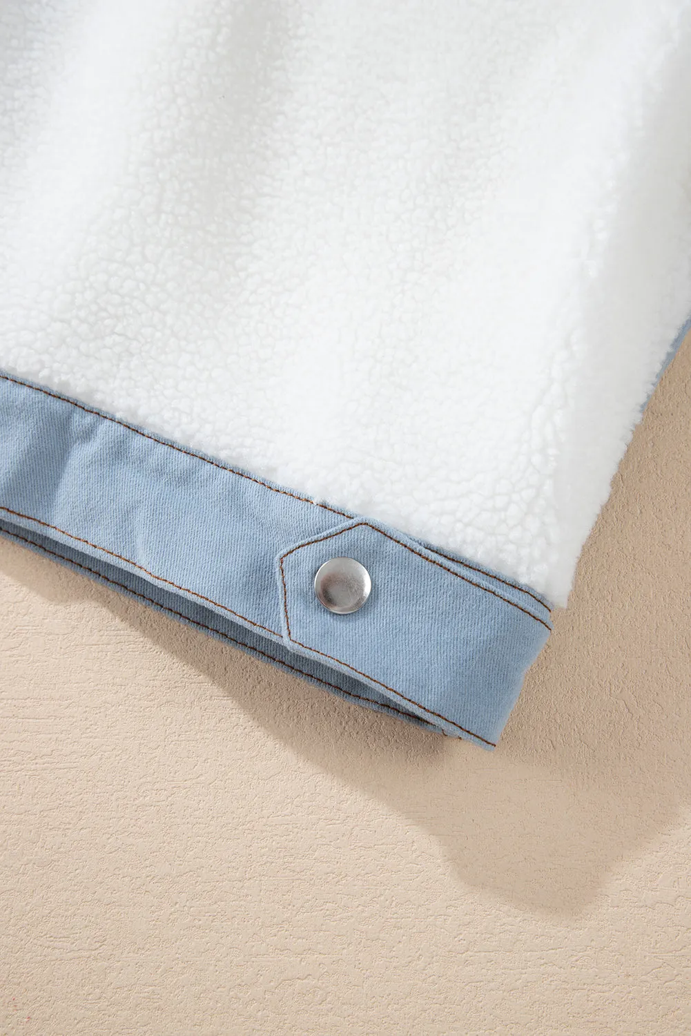 KaleaBoutique Contrast Trim Buttoned Sherpa Jacket