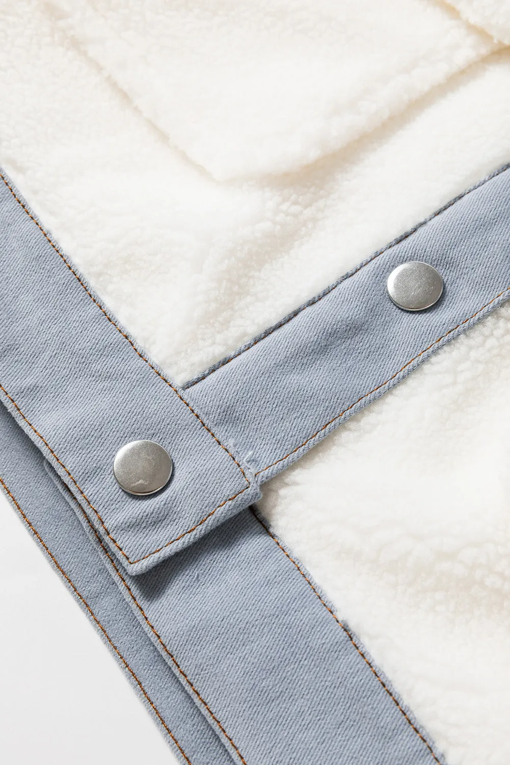 KaleaBoutique Contrast Trim Buttoned Sherpa Jacket