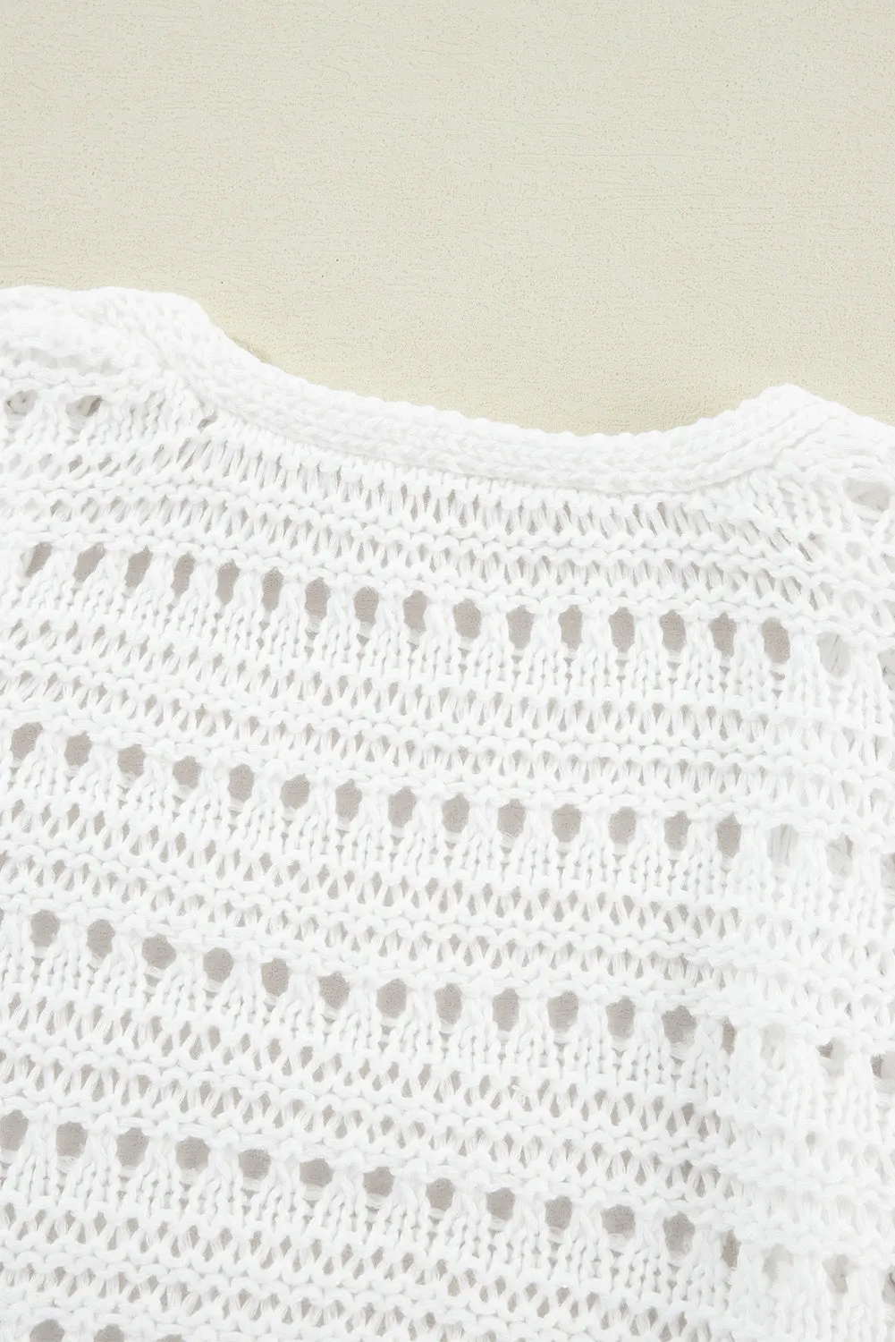 KaleaBoutique Pointelle Knit Bracelet Sleeve Open Cardigan
