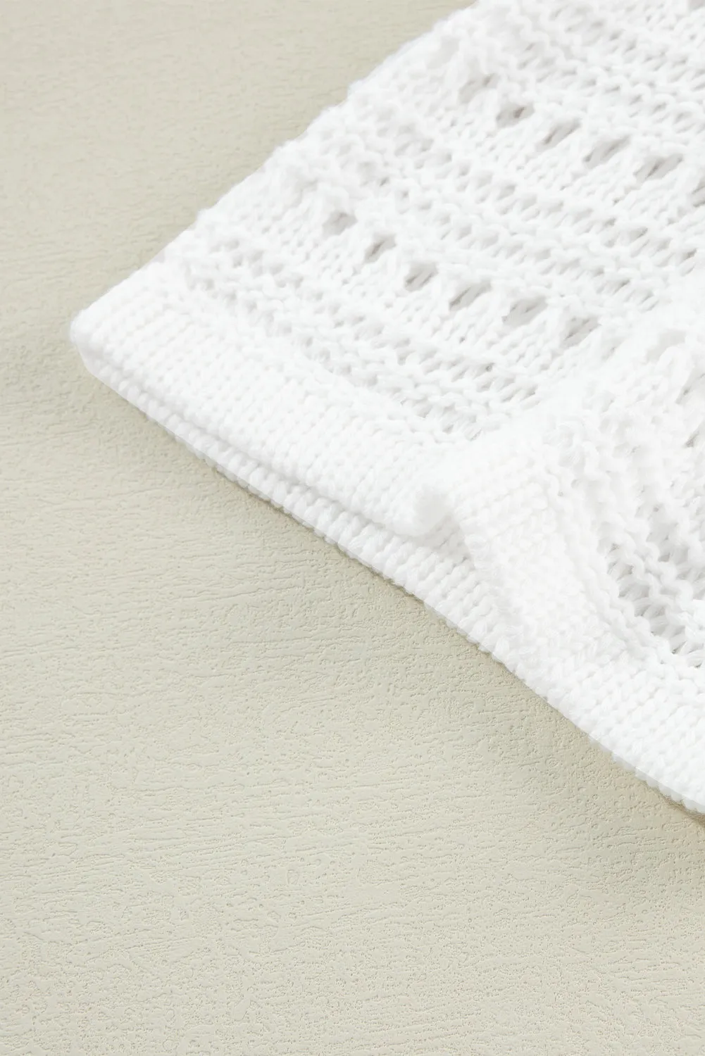 KaleaBoutique Pointelle Knit Bracelet Sleeve Open Cardigan