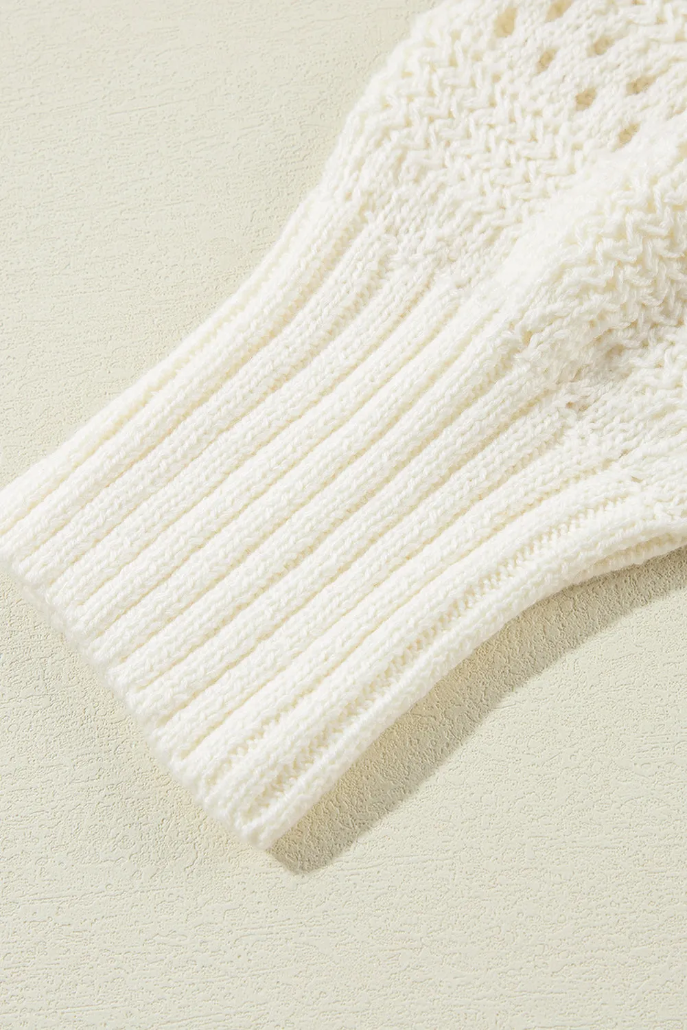 KaleaBoutique Pointelle Knit Raglan Sleeve Hooded Sweater