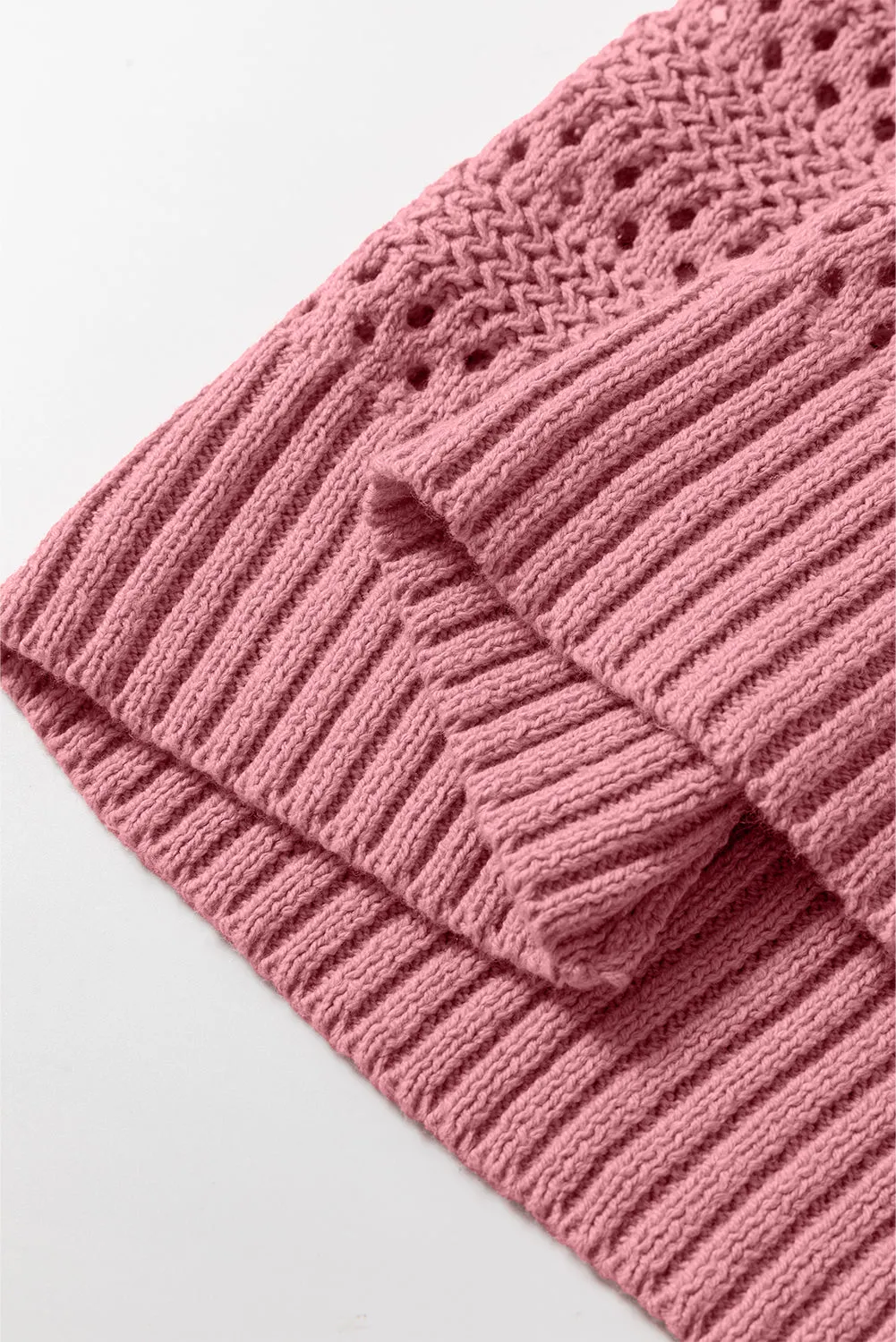 KaleaBoutique Pointelle Knit Raglan Sleeve Hooded Sweater