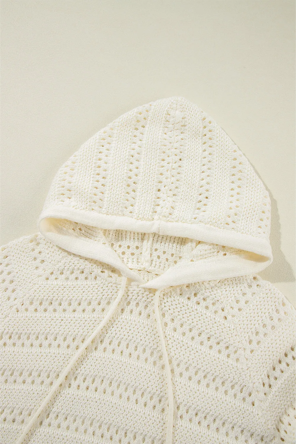 KaleaBoutique Pointelle Knit Raglan Sleeve Hooded Sweater