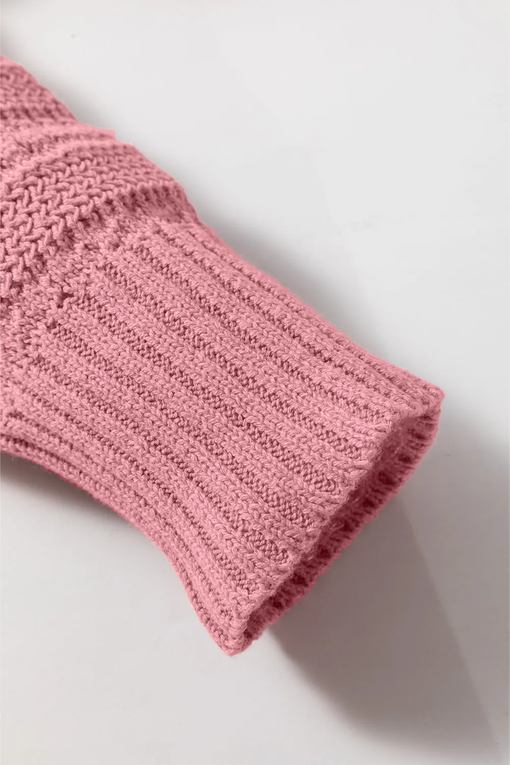 KaleaBoutique Pointelle Knit Raglan Sleeve Hooded Sweater