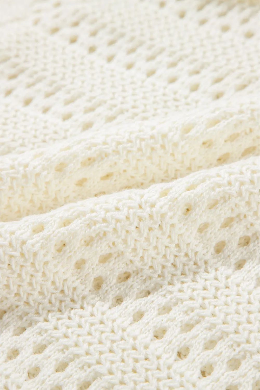 KaleaBoutique Pointelle Knit Raglan Sleeve Hooded Sweater