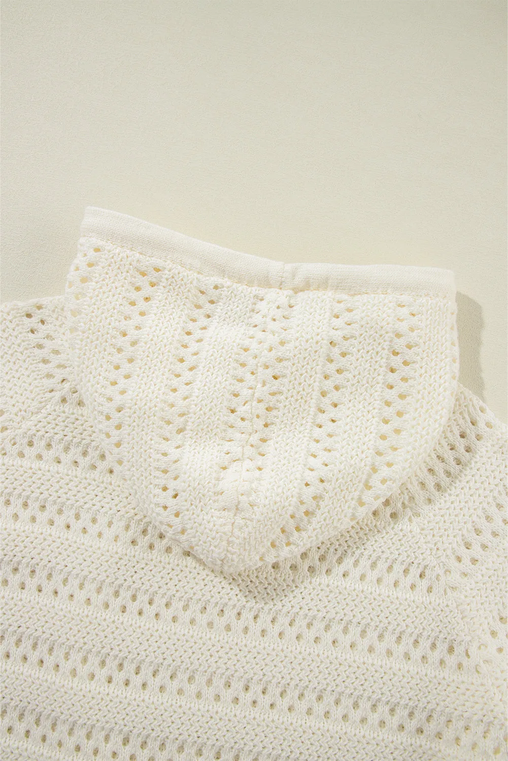 KaleaBoutique Pointelle Knit Raglan Sleeve Hooded Sweater