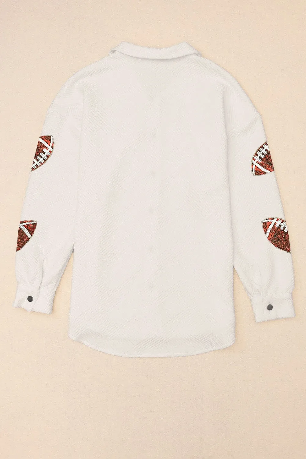 KaleaBoutique Stylish Bubble Gum Texture Sequined Football Shacket