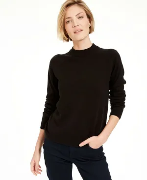 Karen Scott Petite Luxsoft Zip Back Mock Neck Sweater