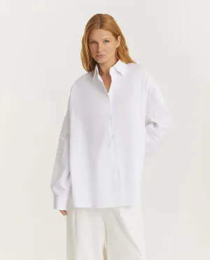 Katoenen Cocoon Shirt - Wit