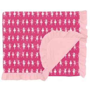 KicKee Pants Calypso Ballerina Double Ruffle Print Throw Blanket