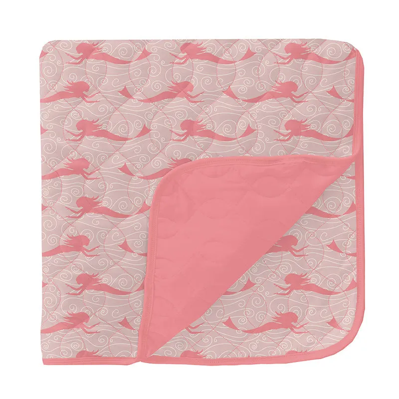 KicKee Pants Quilted Toddler Blanket - Baby Rose Mermaids/Strawberry