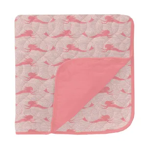 KicKee Pants Quilted Toddler Blanket - Baby Rose Mermaids/Strawberry