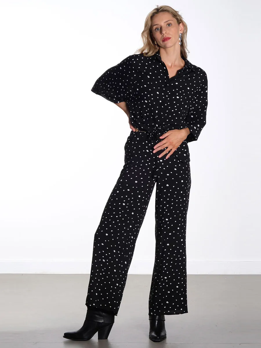 Kris Shirt - Black & White Dots