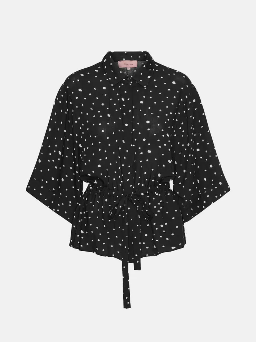 Kris Shirt - Black & White Dots