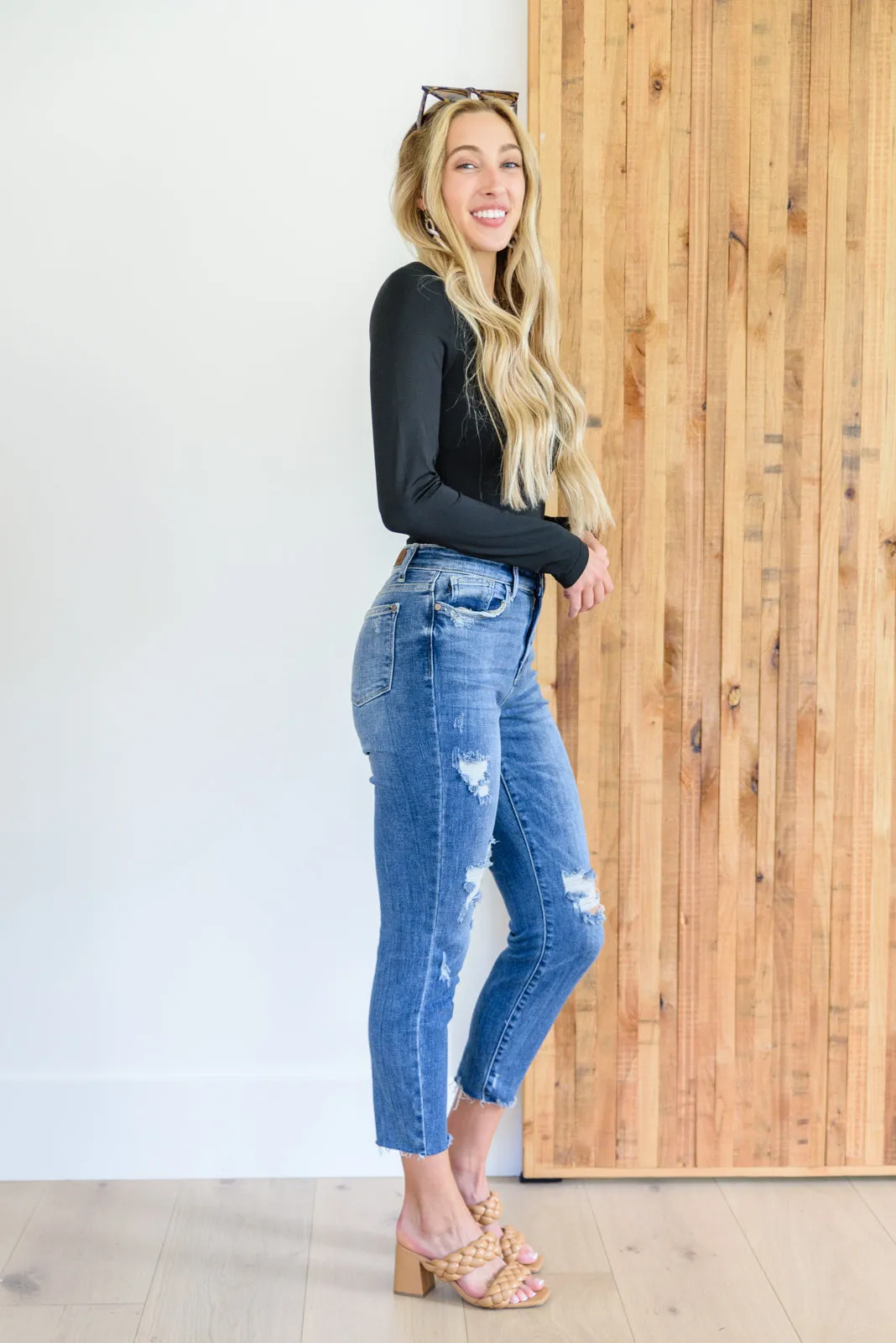 Kyla Destroyed Hi Waist Relaxed Fit by Judy Blue