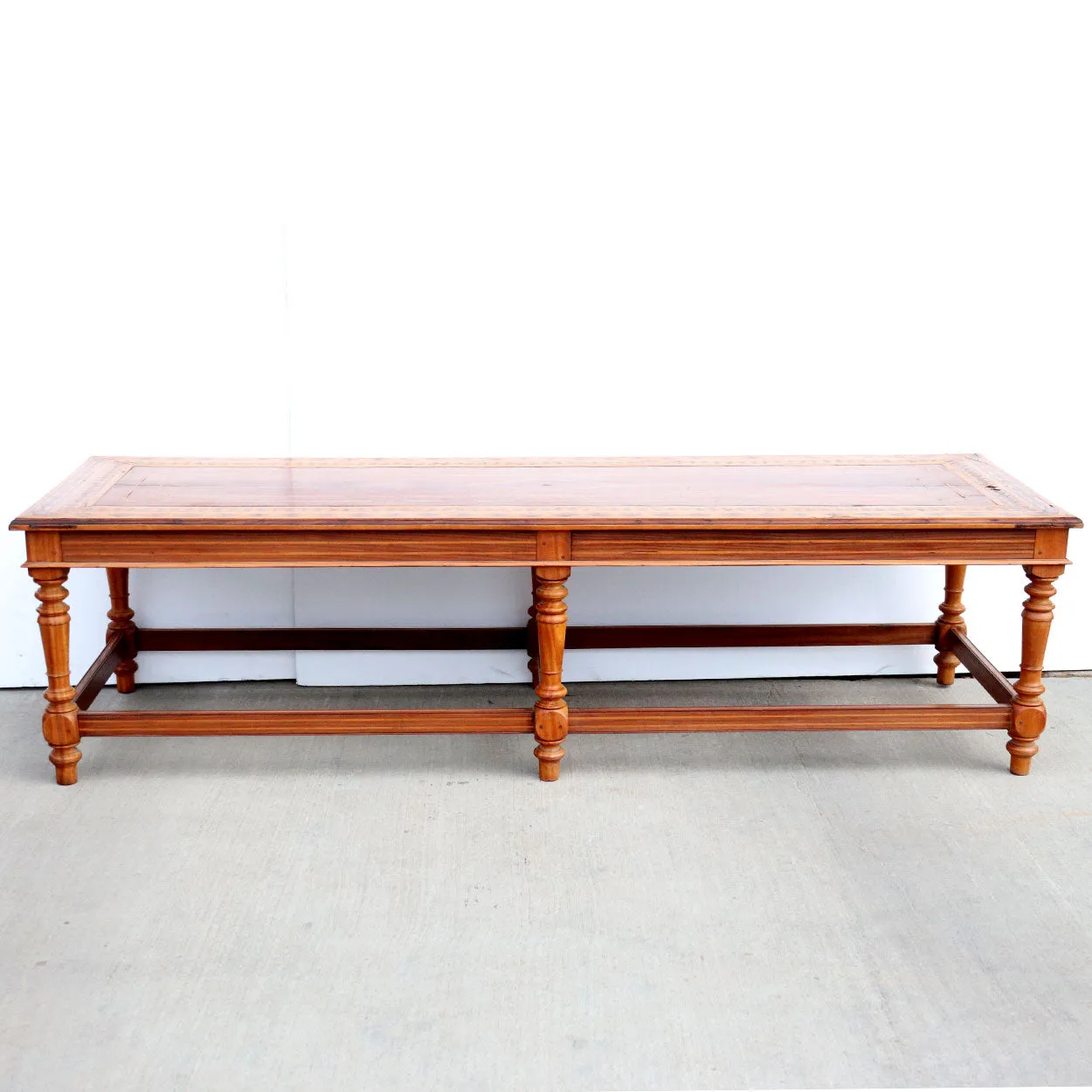 Large Indo-Portuguese Inlaid Satinwood Low Table / Bench
