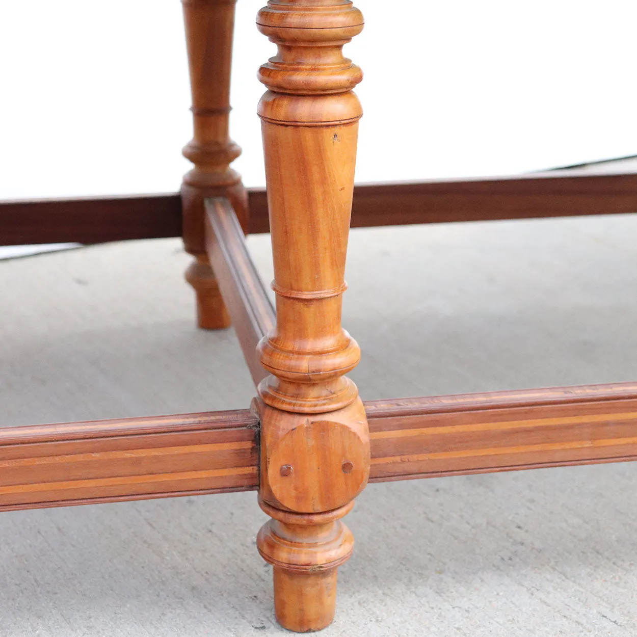 Large Indo-Portuguese Inlaid Satinwood Low Table / Bench