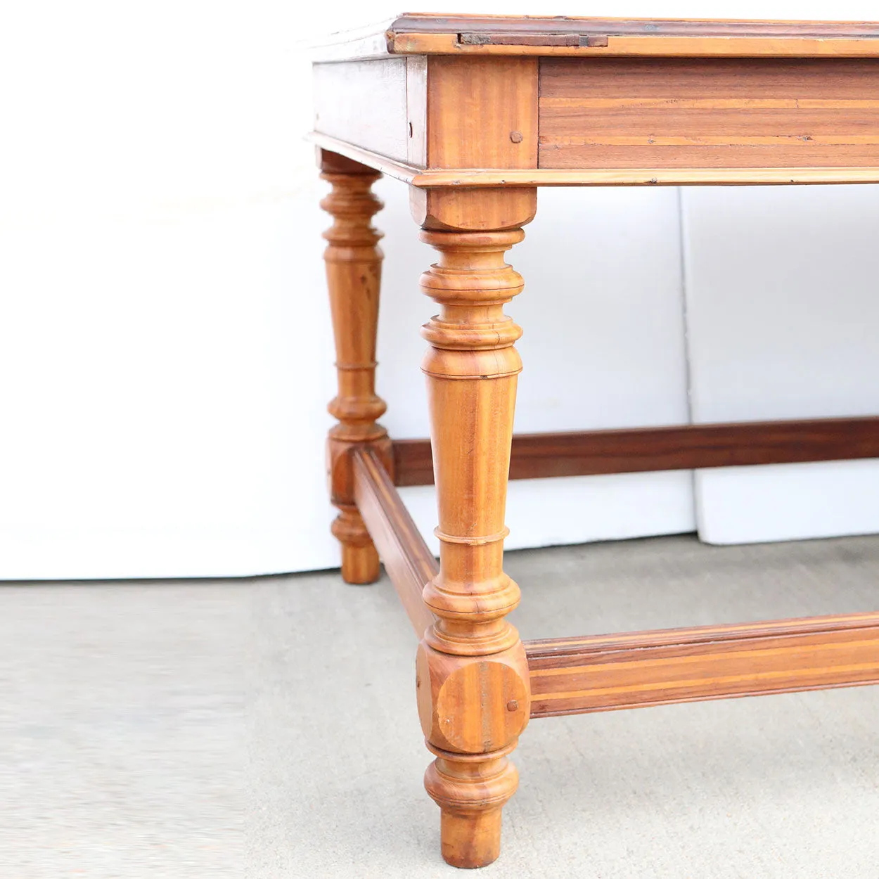 Large Indo-Portuguese Inlaid Satinwood Low Table / Bench