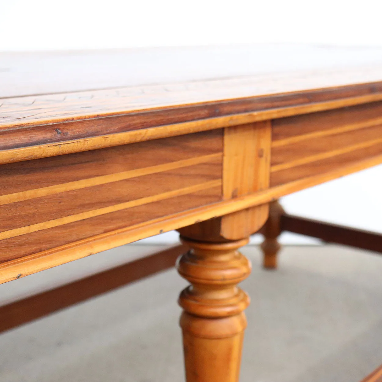 Large Indo-Portuguese Inlaid Satinwood Low Table / Bench