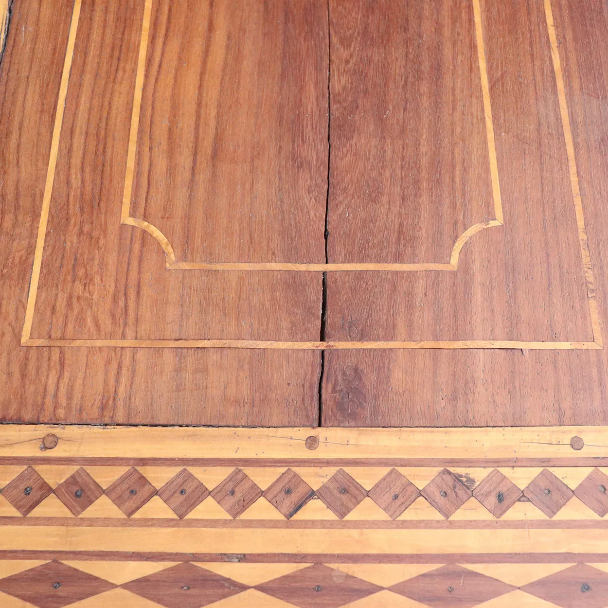 Large Indo-Portuguese Inlaid Satinwood Low Table / Bench