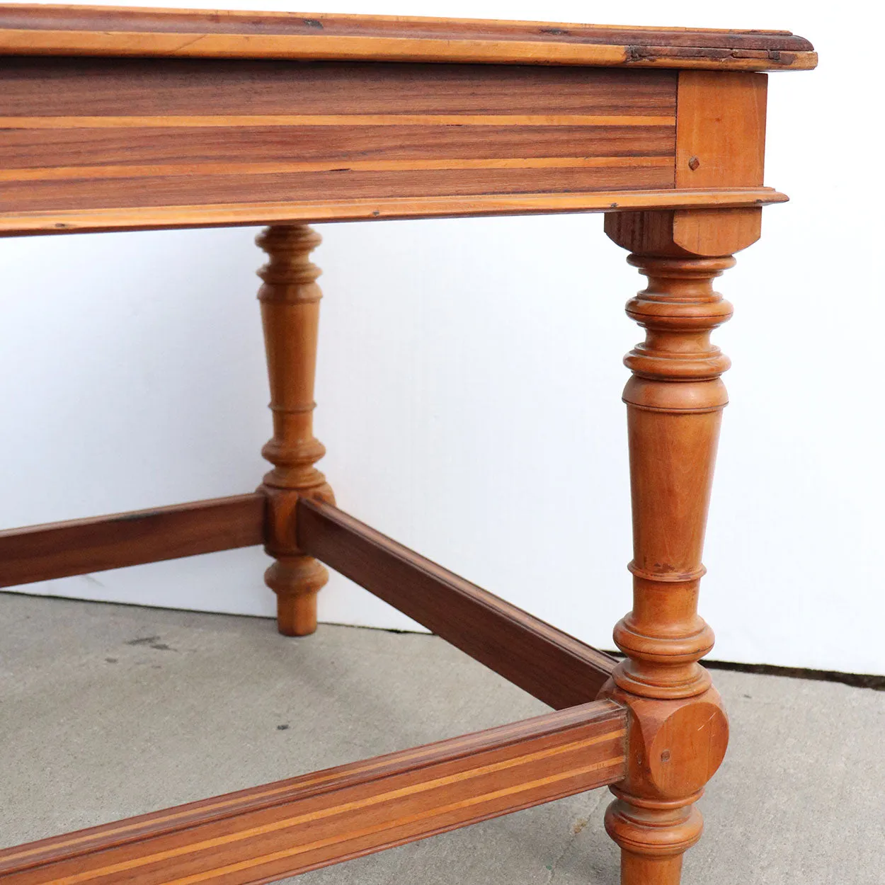 Large Indo-Portuguese Inlaid Satinwood Low Table / Bench