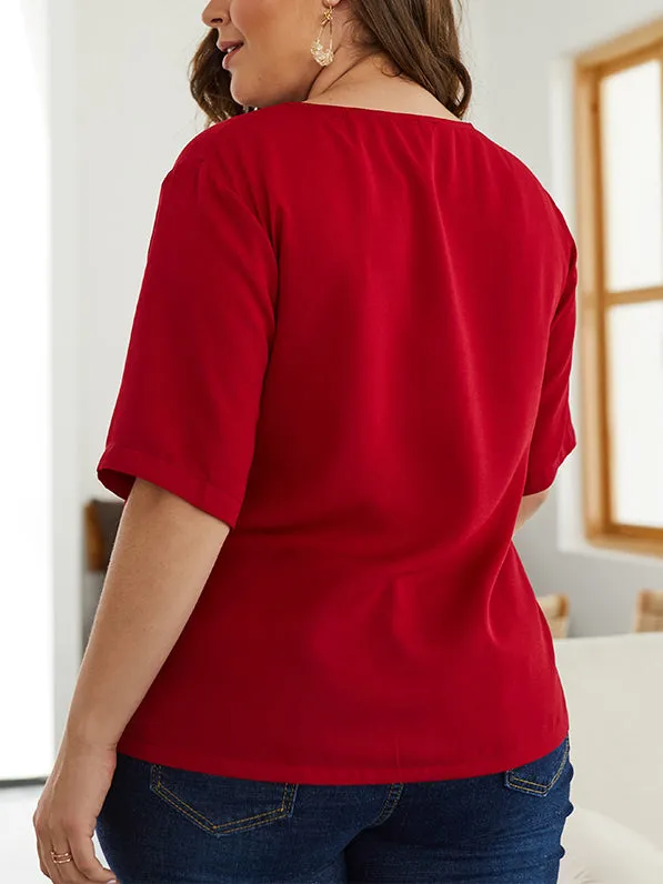 Large Size Solid Color Zip Top