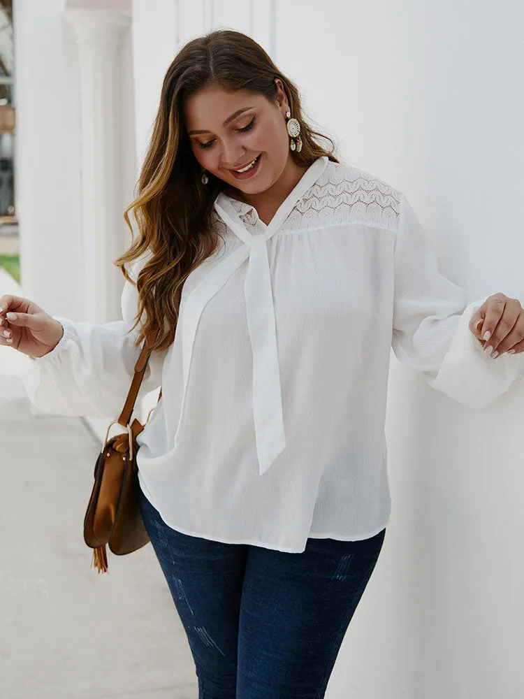 Large Size Women's Autumn and Winter Long-sleeved Solid Color Tops