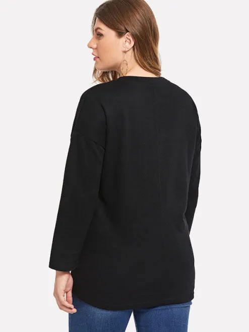 Large Size Women's Fat Mm Slim Knit Top