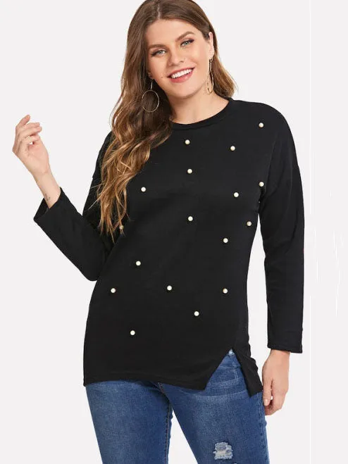 Large Size Women's Fat Mm Slim Knit Top