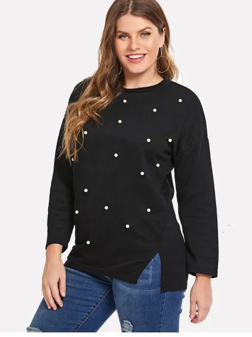 Large Size Women's Fat Mm Slim Knit Top