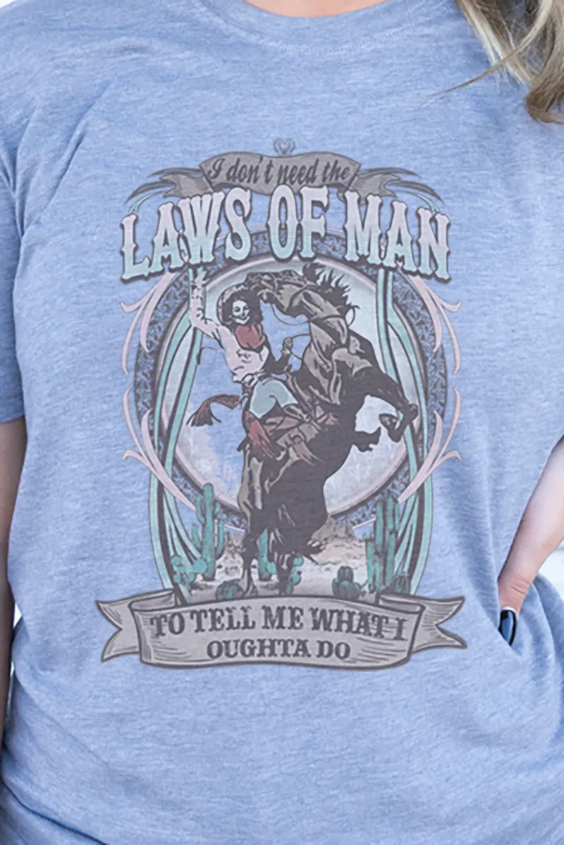 Laws Of Man Cowgirl Adult Soft-Tek Blend T-Shirt