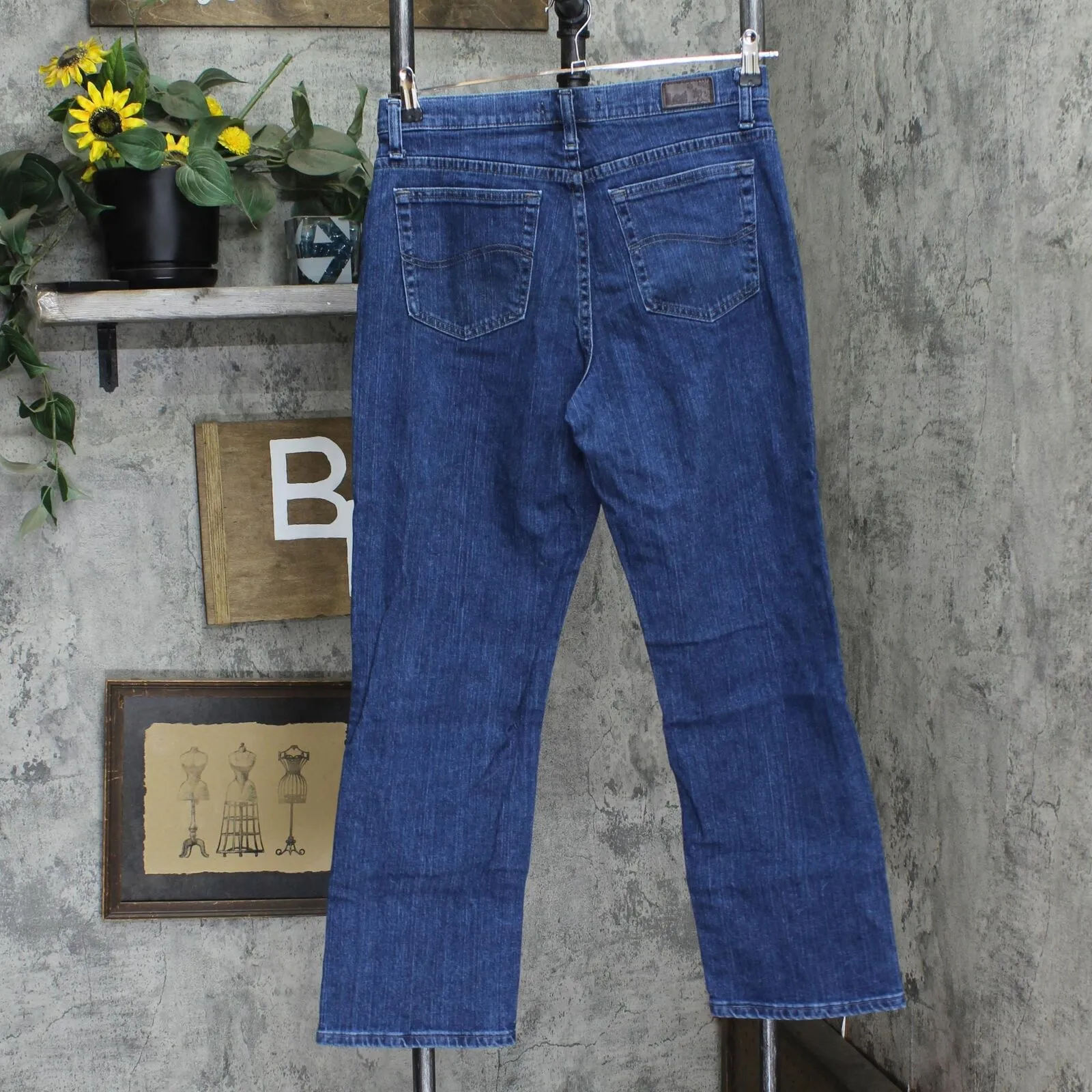 Lee Womens Relaxed Straight Leg Jeans 1670579e52a5ed Blue 10 Short