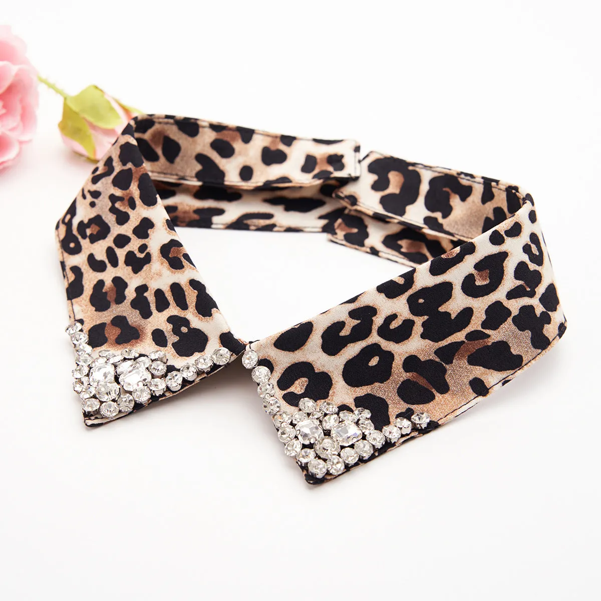 Leopard Print Detachable T-Shirt Collar