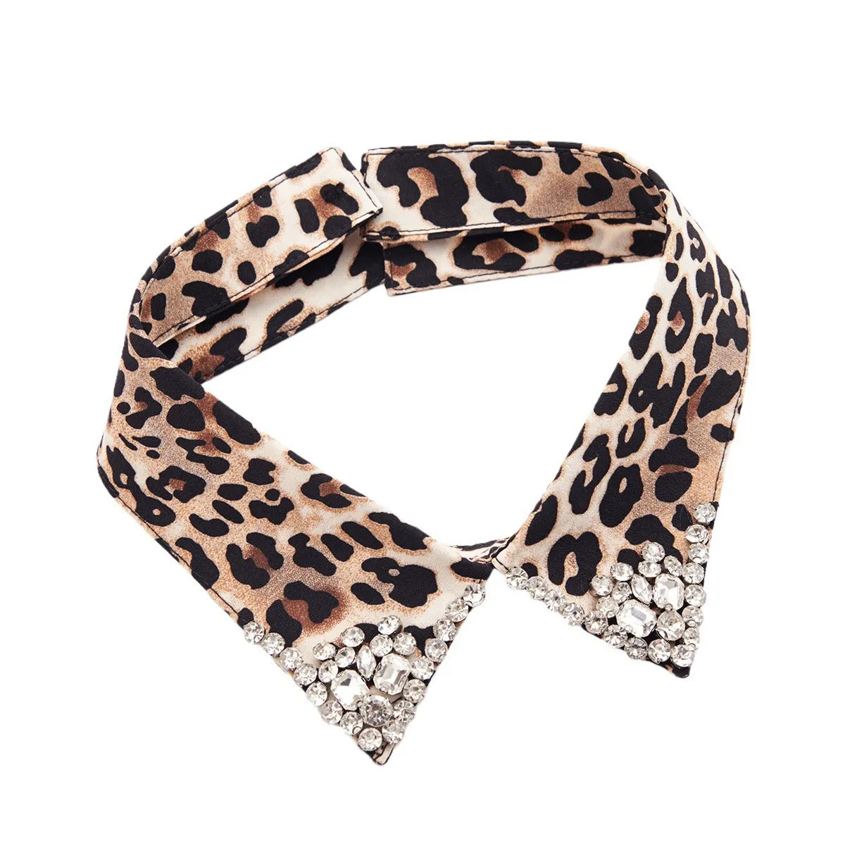 Leopard Print Detachable T-Shirt Collar