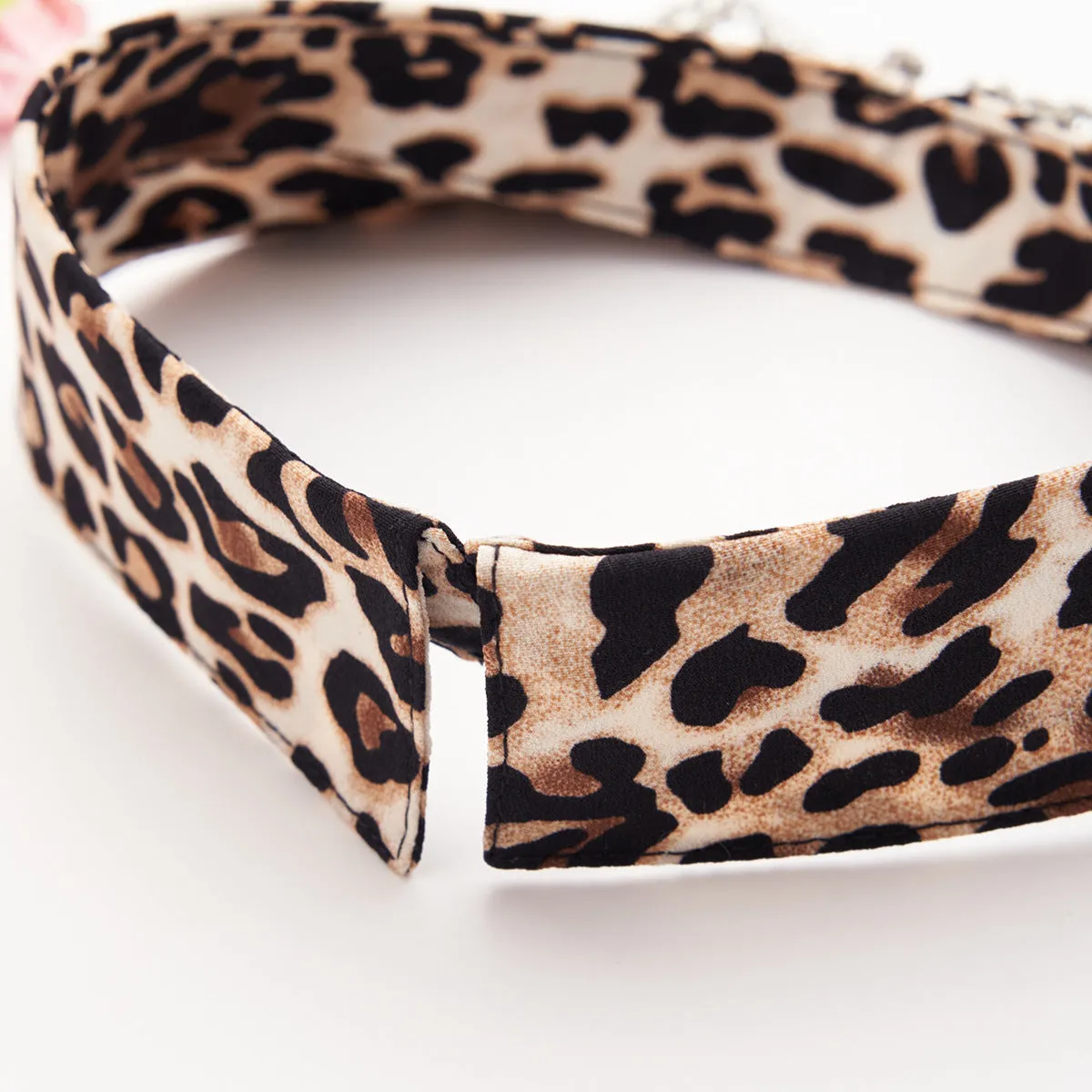 Leopard Print Detachable T-Shirt Collar