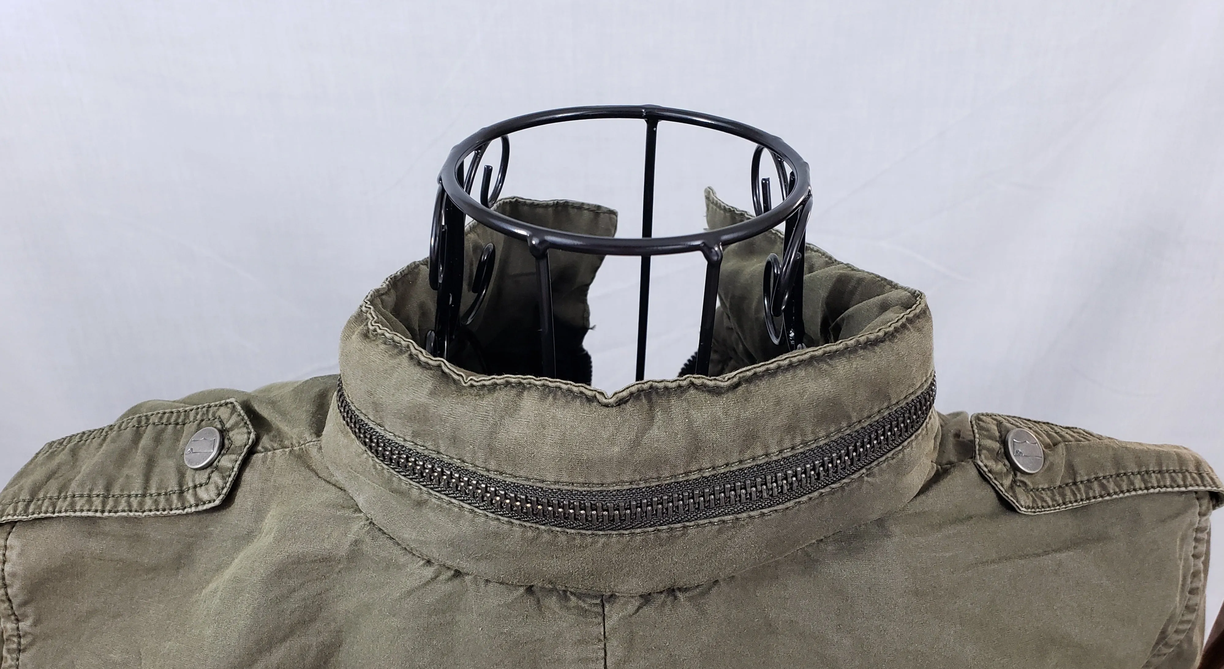 Levi Strauss & Co. Army Green Utilitarian Military Jacket with Hood - New