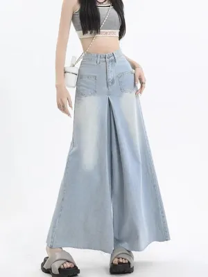 Light Blue Patch Pocket Ultra Flare