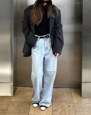 Light Wash Relaxed Straight Jeans