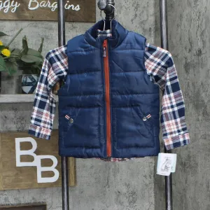Little Lad Toddler Boys Puffer Vest Shirt Set WGHE131D Red Multi 4T