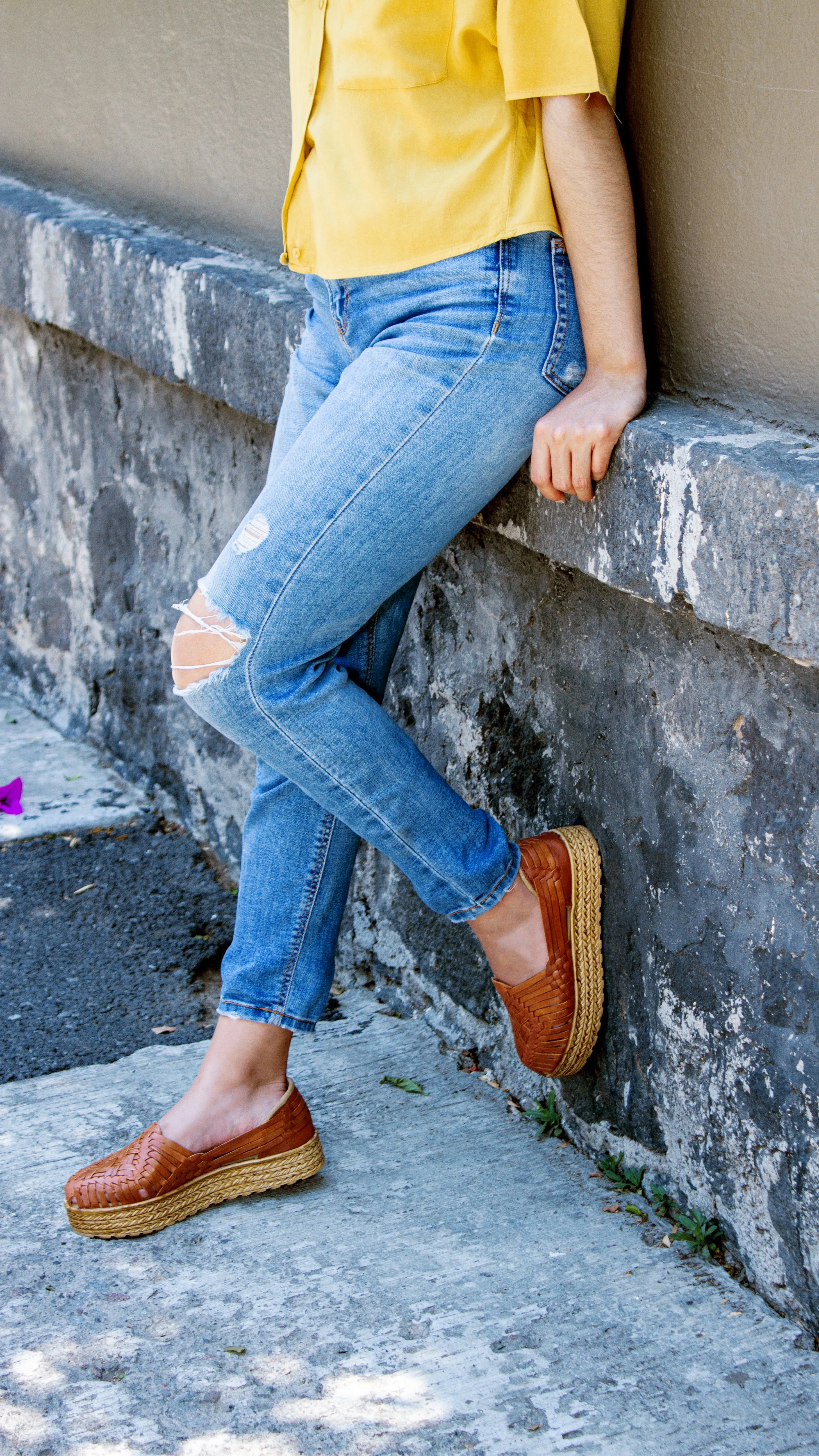 Lulu Platform Mexican Leather Huaraches