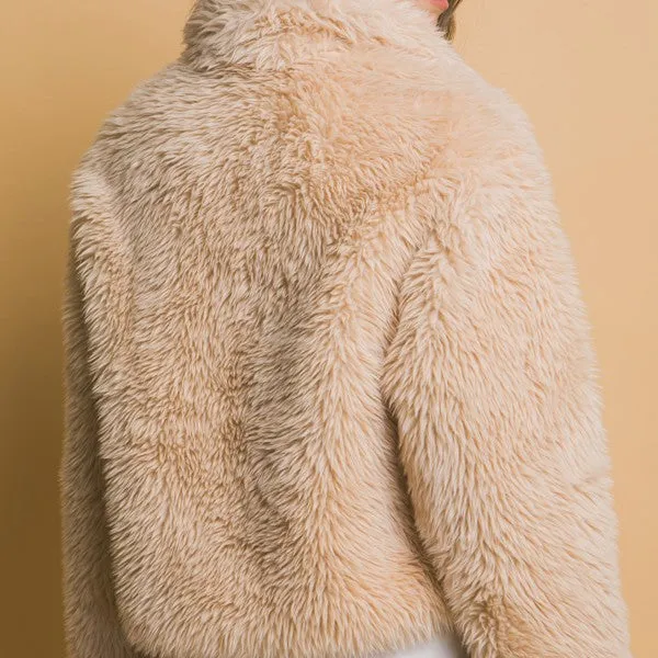 Luxe Faux Fur Coat With Pockets