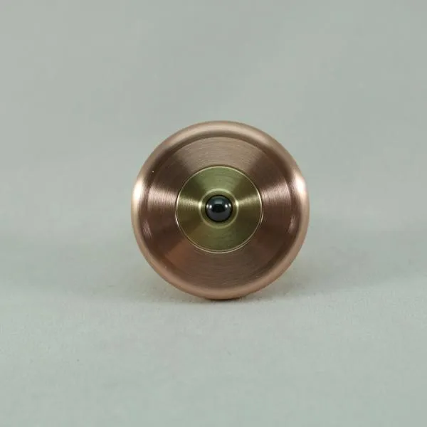 M3 - Brushed Copper and Brass Spinning Top Knurled